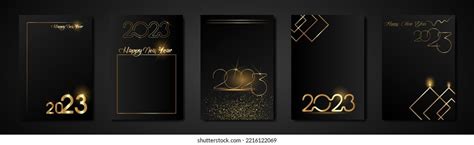 Set Cards 2023 Happy New Year Stock Vector (Royalty Free) 2216122069 ...