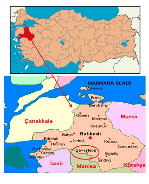 Map Of Savaştepe Balıkesir And Turkey Download Scientific Diagram