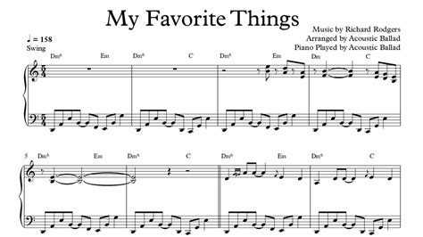 Jazz Piano My Favorite Things Score 악보 Swing Solo Piano 재즈