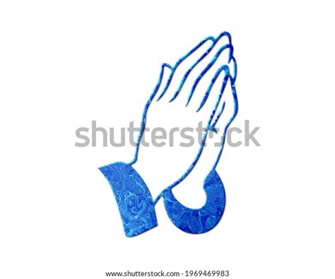 Praying Hands Faith Sign Blue Waves Stock Illustration 1969469983