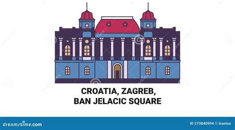 Croatia Zagreb Capital City Pinned On Political Map Stock