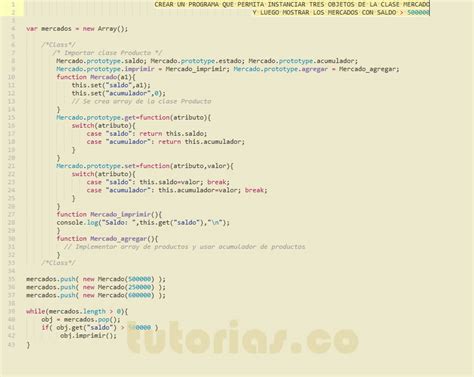 POO Javascript Consulta Clase Mercado Tutorias Co