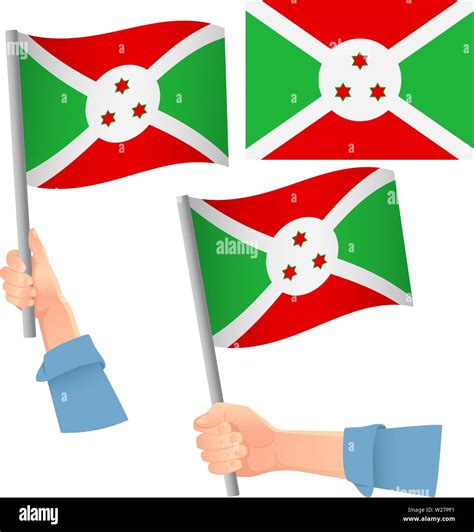 Burundi Flag In Hand Patriotic Background National Flag Of Burundi