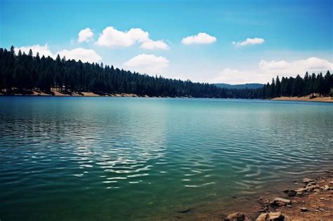 Freshwater Lake Background Premium Ai Generated Image