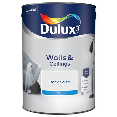 Dulux Matt Emulsion Paint Rock Salt 5l Emulsion Bandm Stores