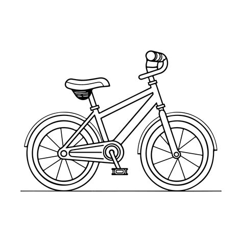 Premium Vector | Sketch hand drawn single line art coloring page bicycle