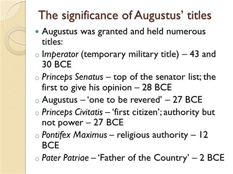 The Age of Augustus I. The Importance of Augustus Augustus was the ...