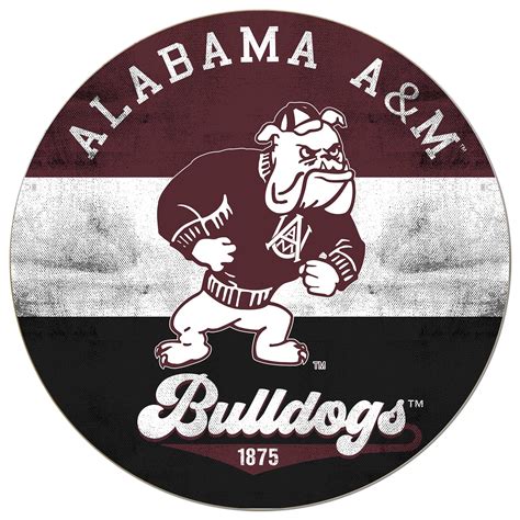 Alabama Aandm Bulldogs 20 X 20 Retro Logo Circle Sign