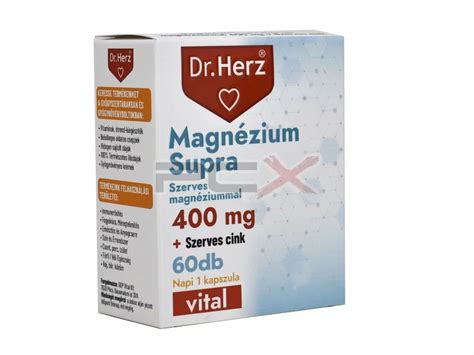 Dr Herz Magn Zium Supra Mg Szerves Cink Kapszula Db Pcx Hu