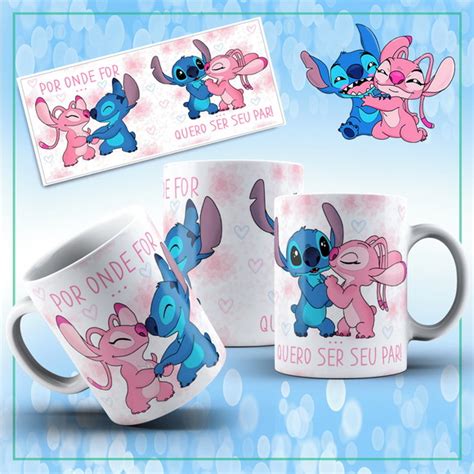 Caneca Stitch E Angel Casal Elo7 Produtos Especiais