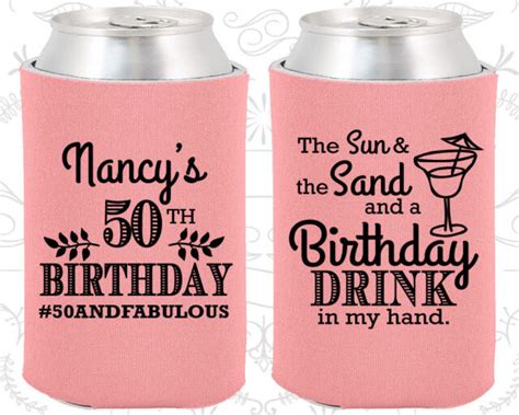 Custom 50th Birthday Party Favors Koozies 20203 Sun And The Sand Decorations Ebay