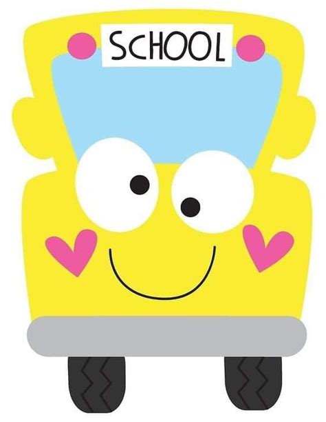 A Yellow School Bus With Hearts On It S Eyes And The Words School