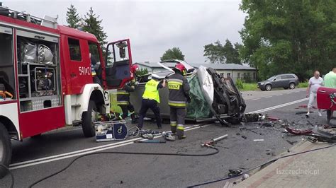 Wypadek na DK 11 Czołowe zderzenie dwóch samochodów YouTube