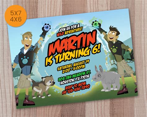 Digital Wild Kratt Birthday Party Invitation Etsy Birthday Party Hot