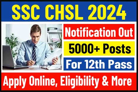 Ssc Chsl 2024 Notification एसएससी सीएचएसएल के लिए आज से करे ऑनलाइन आवेदन