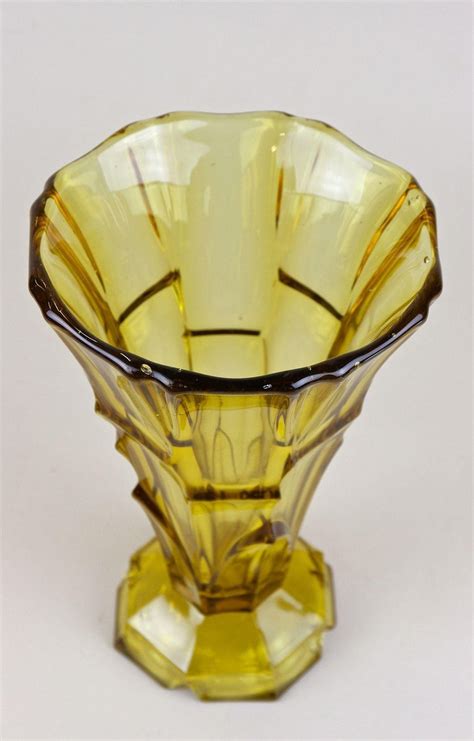 Art Deco Amber Colored Glass Vase Austria 1920s For Sale At Pamono