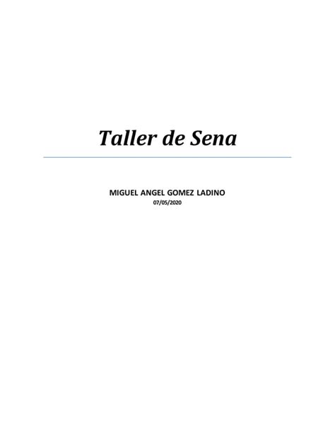 Taller De Sena PDF