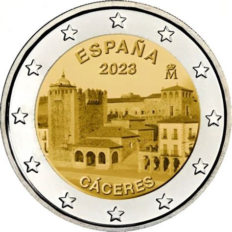 moneda conmemorativa 2 euros España 2023 Cáceres