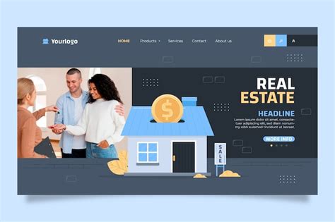 Premium Vector Flat Design Real Estate Landing Page