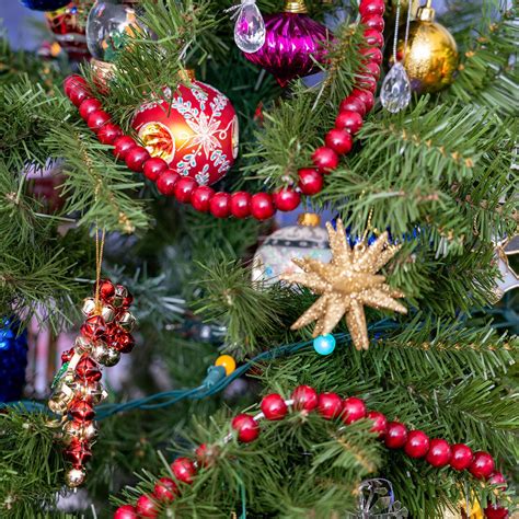 Ornativity Red Cranberry Wooden Garland Rustic Red Wood Beaded