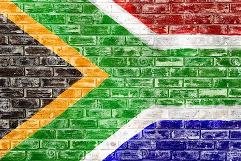 South African Flag On A Brick Wall Stock Illustration Illustration Of