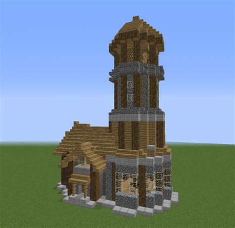 Medieval Lighthouse Detailed Blueprints For Minecraft Houses Castles