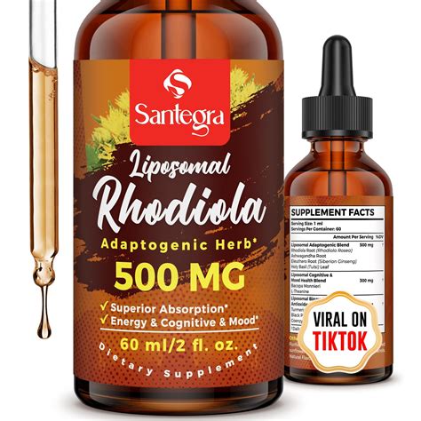 Santegra 57 000 MG Liposomal Active Rhodiola Rosea Supplement Rhodiola