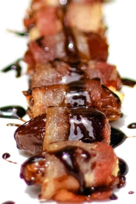 Bacon Wrapped Dates Recipe with Honey Balsamic Reduction