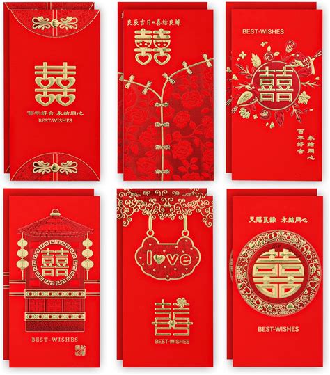 12pcs Wedding Red Envelopes Chinese Red Envelopes Hong