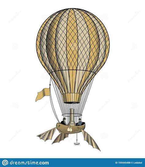 Vintage Hot Air Balloon Illustration