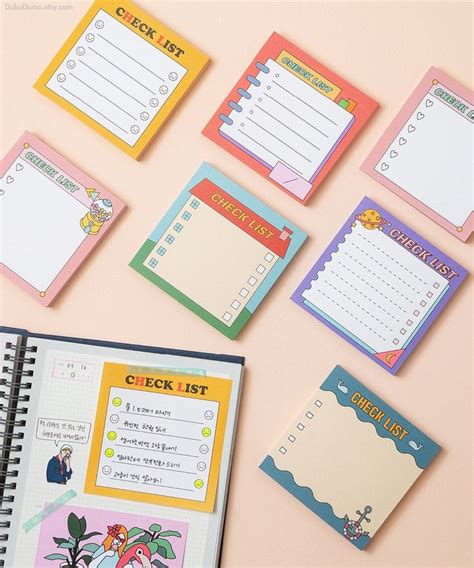 Checklist Notepad 6types 100sheets Notepads Memo Pad Etsy