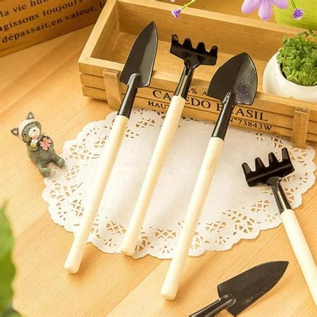 3Pcs Gardening Tools Set Shovel Small Garden Rake and Hand Trowel Mini ...