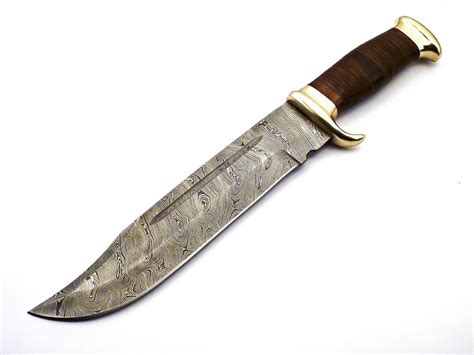 Damascus Steel Custom Hand Made Bowie Knife Hawks Blades