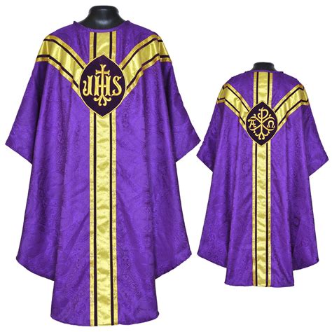 Purple Gothic Vestment Stole Set Purple Gothic Chasuble Stole Set