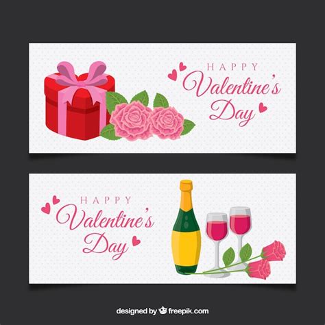 Free Vector Hand Drawn Valentine S Day Banners