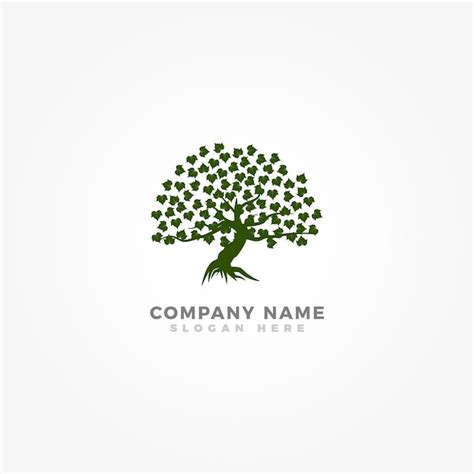 Plantilla de logotipo de árbol de roble para negocios Vector Premium