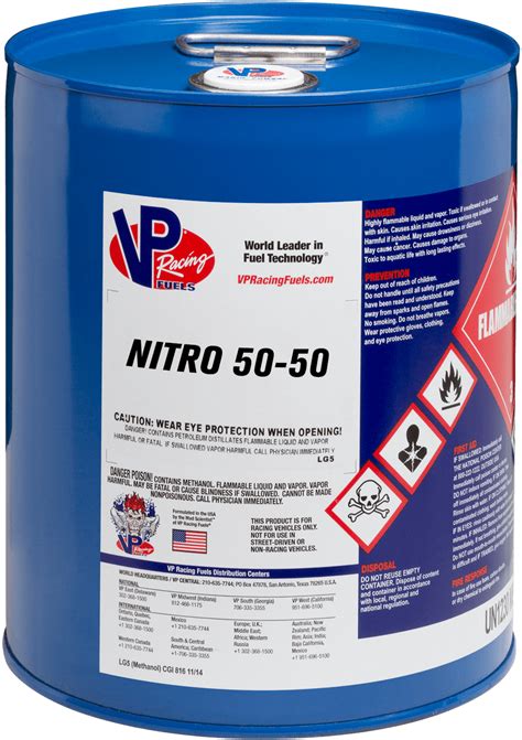 Vp Racing Fuel Nitro 50 Nm50 50 50 Mix Of Nitromethane And Methanol 5 Gallon