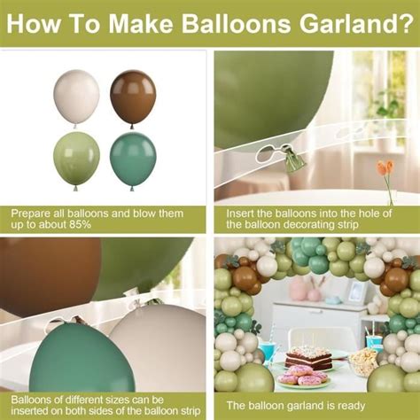 Guirlandes De Ballons Verts Marron En Latex Motif Dinosaures Vert