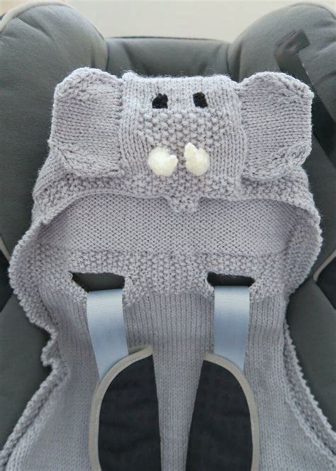 Elephant Hooded Baby Car Seat Blanket Knitting Pattern By Creative