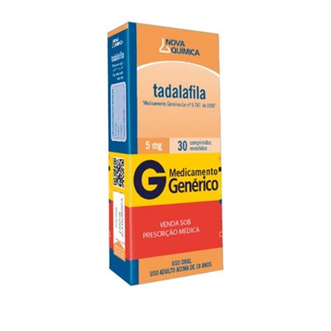 TADALAFILA 5MG C 30 COMPRIMIDOS REVESTIDOS NOVA QUÍMICA NOVA QUIMICA