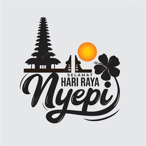 Texto De Saludo Del Diseño De La Plantilla Selamat Hari Raya Nyepi