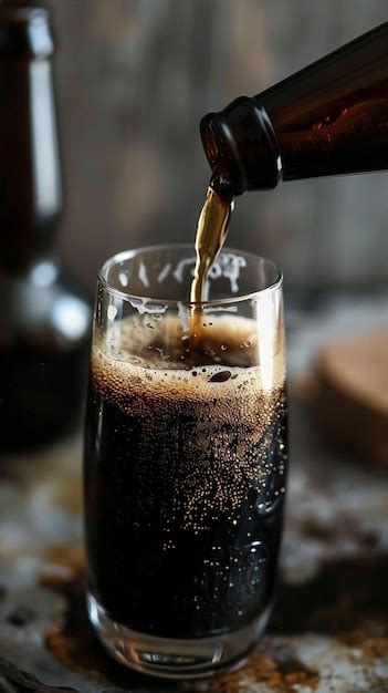 Premium Photo Beer Is Poured From Dark Brown Bottle Into Beer Glass