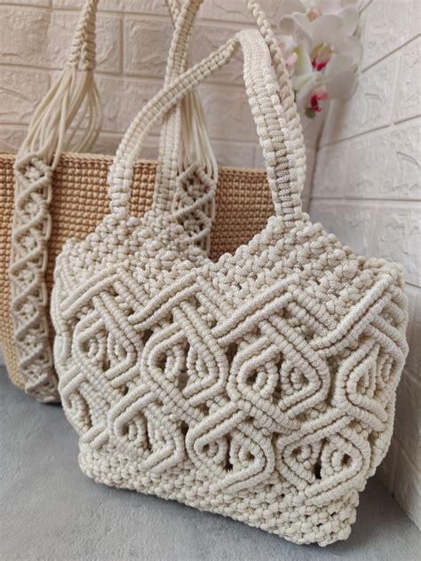 Pochette Macrame Macrame Bag Macramé Shoulder Bag Handmade Bag