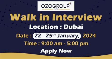 Ozo Group Walk In Interview Dubai Wedado