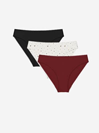 Patterned Bikini Briefs Pack S Z LQH S Z LQH LC Waikiki