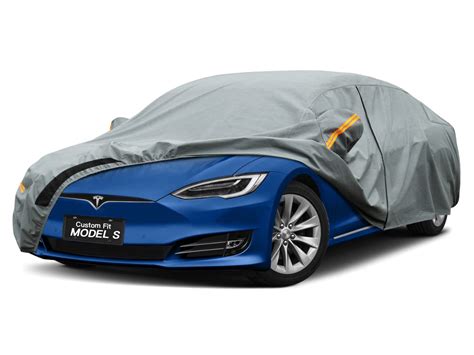 Kayme Heavy Duty Car Cover Waterproof All Weather Custom Fit For Tesla Model S Outdoor Full