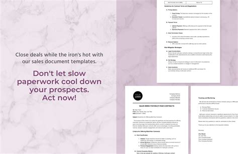Sales Memo For Multi Year Contracts Templates In Word Pdf Google Docs