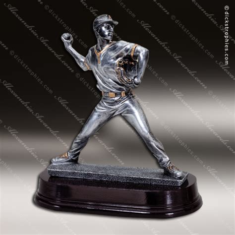 Premium Resin Pewter Baseball Pitcher Trophy Award Premium Champion ...