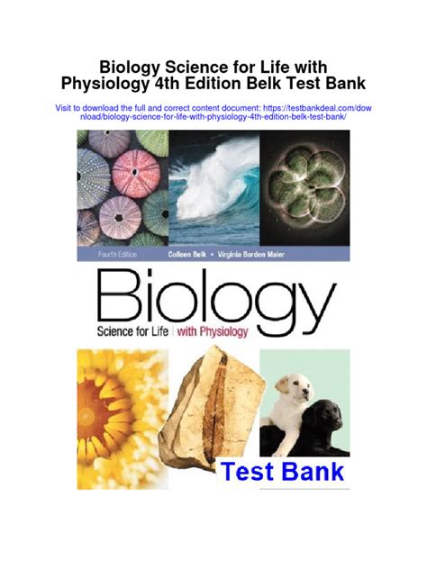 Biology Science For Life With Physiology 4th Edition Belk Test Bank