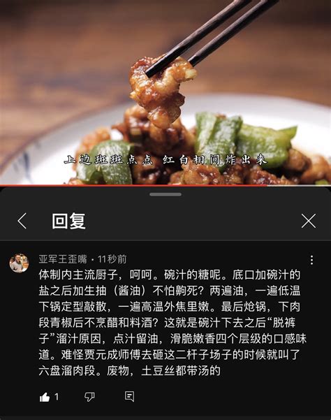 老饭骨这一期请东北驻京办（包灶房）大厨的视频，一道溜肉段，做得不如俺们齐齐哈尔市街边现炒现卖。提到的贾师傅的辈分是我师爷，我是贾师傅的四弟子董